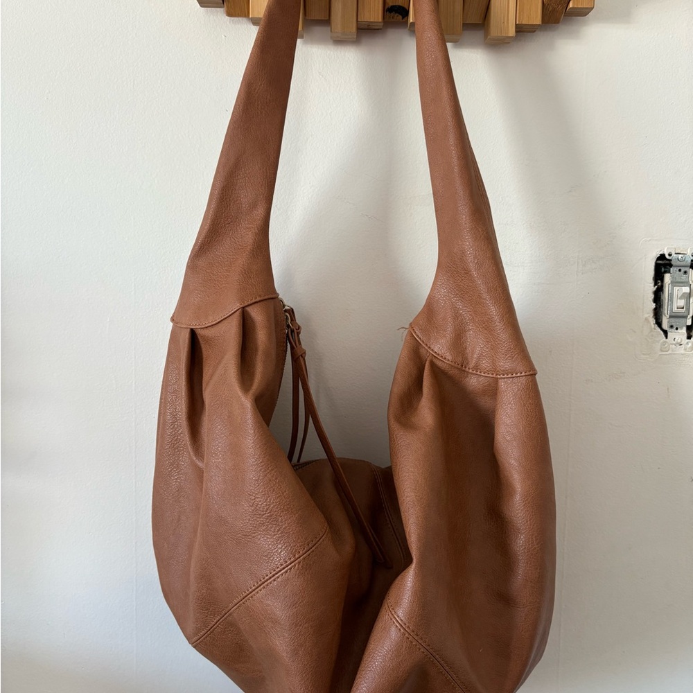 Free People Brown Leather Tote Bag
